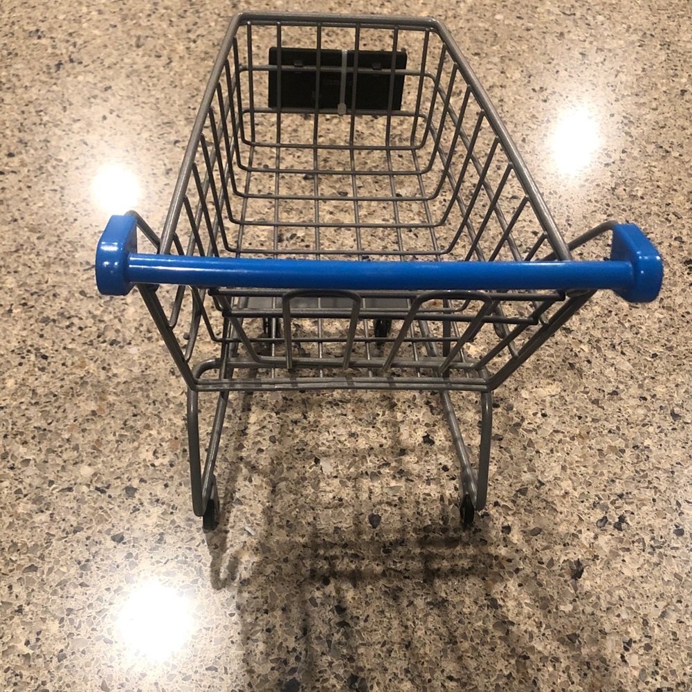 Mini Metal Shopping Cart Basket For Kitchen Decor - Removable Walmart Sign